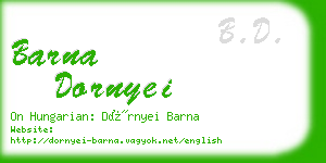 barna dornyei business card